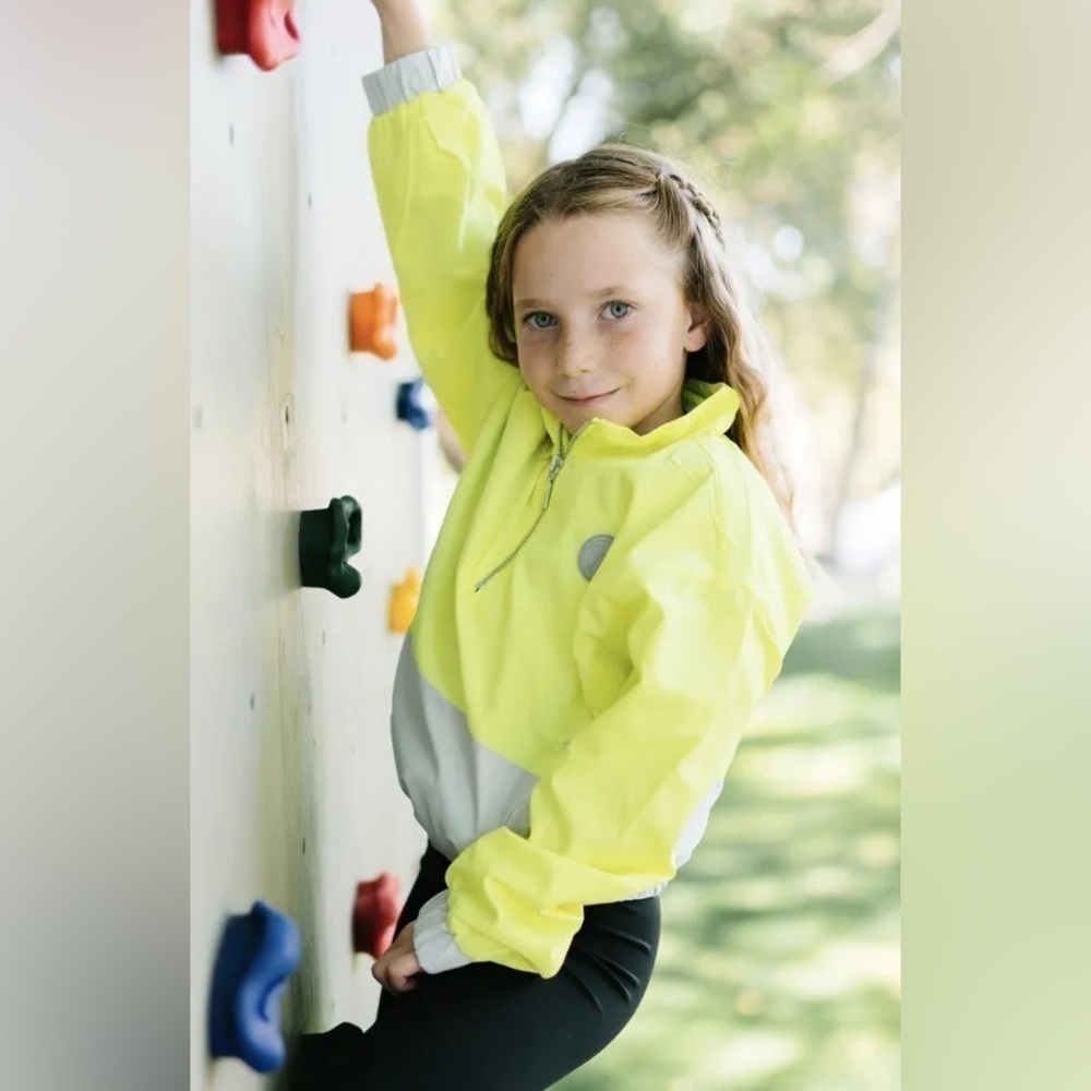 ZYIA 1/4 Zip Neon Yellow Pullover Girls sz 8-9